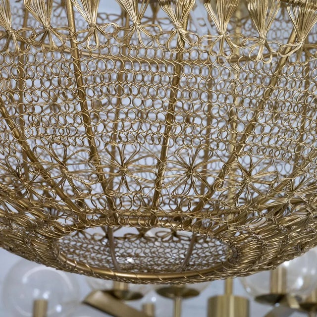 Brass Monumental Wrought Brass Wire Pendant For Sale - Image 8 of 10