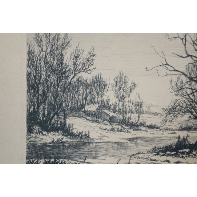 Black Late 19th Century Antique Hendrik Dirk Kruseman Van Elten Signed Forest Home Landscape Etching 13", Framed For Sale - Image 8 of 12