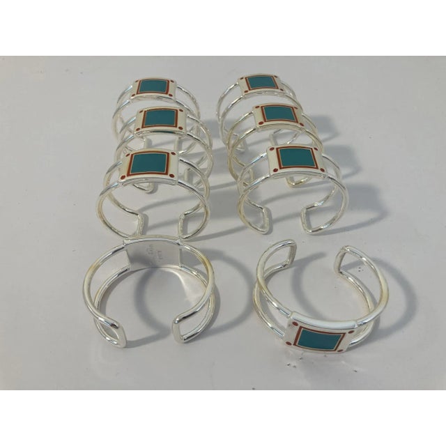 Late 20th Century Oscar De La Renta Home Napkin Rings for Lunt Set of 8 For Sale - Image 5 of 12