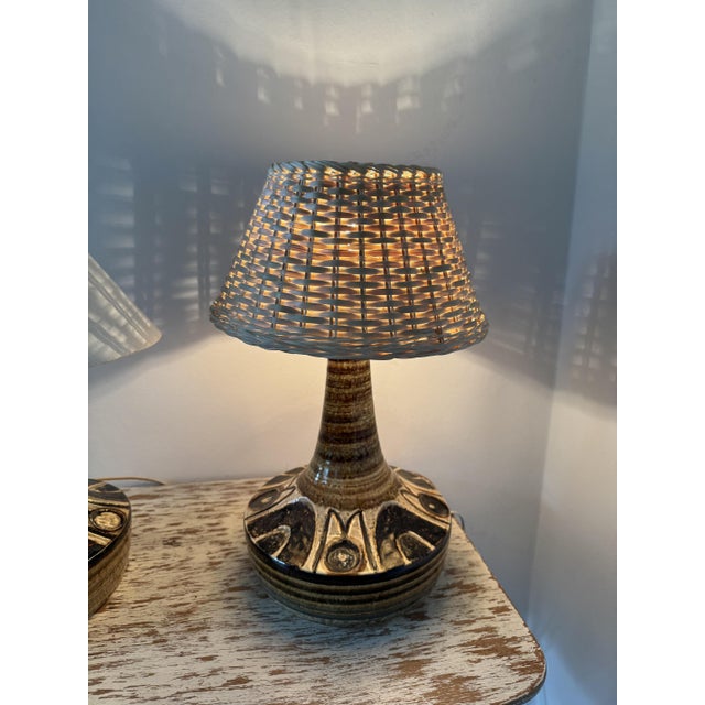 Brown Danish Ceramic Table Lamps by Arne Finne Nielsen and Noomi Backhausen for Søholm, 1960s, Set of 2 For Sale - Image 8 of 15