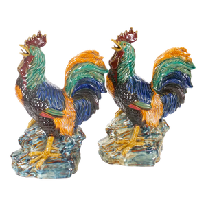Large Hand Painted & Decorated English Porcelain Tableware Decorative Rooster