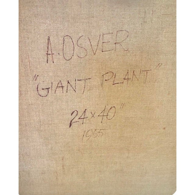 Abstract Expressionism Original Abstract Expressionist Oil Painting by Arthur Osver, Circa 1955, 40” X 24”, Signed/Framed For Sale - Image 3 of 9
