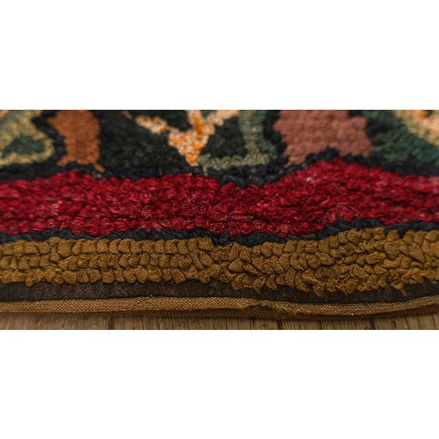 Late 19th Century 1880s Antique Multicolor Folk Art Checkerboard "X" Motif American Hooked Rug For Sale - Image 5 of 8