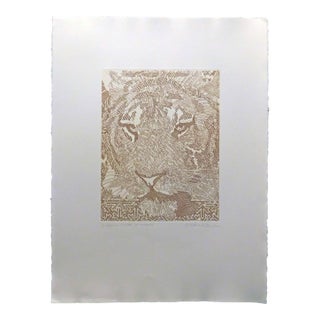 Guillaume Azoulay "Az Kanamer" 2001 Hand Signed & Numbered Etching Tiger For Sale