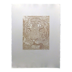 Guillaume Azoulay "Az Kanamer" 2001 Hand Signed & Numbered Etching Tiger