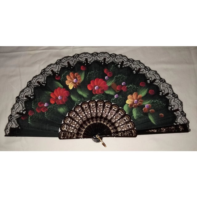 Vintage Lace Black Hand Fan For Sale In Houston - Image 6 of 6