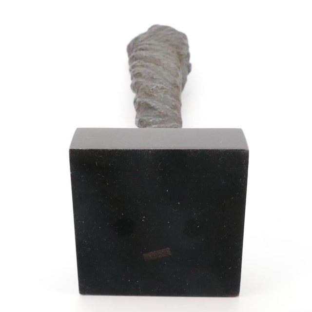 Metal Pair of Vintage Brutalist Style Patinated Bronze Tall Figures After Alberto Giacometti For Sale - Image 7 of 12