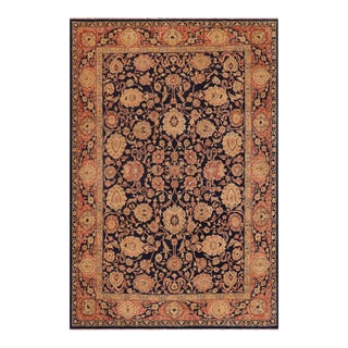 Classic Ziegler Blue Salmon Hand-Knotted Wool Rug - 9'5'' X 11'8'' For Sale