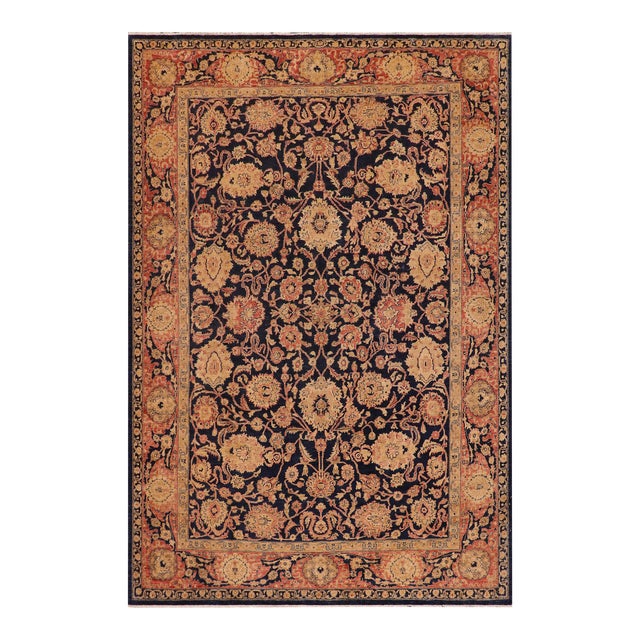 Classic Ziegler Blue Salmon Hand-Knotted Wool Rug - 9'5'' X 11'8'' For Sale