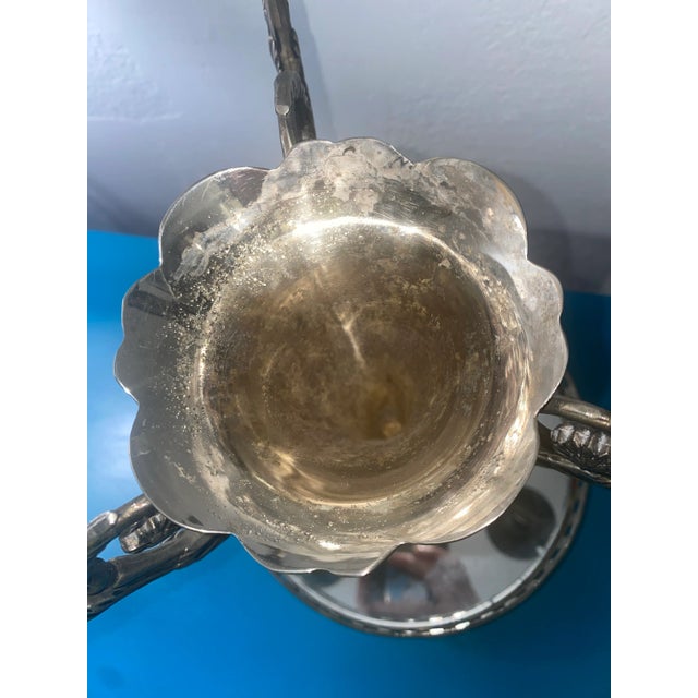 Late 20th Century Late 20th Century Godinger Silverplate Centerpiece With Mirrored Base, Candle Holders, and Vase For Sale - Image 5 of 7