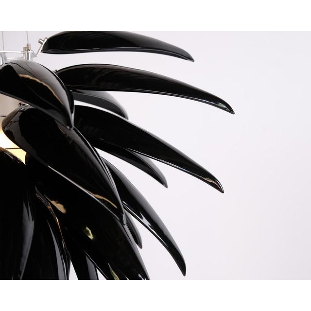 2000 - 2009 Aloe Blossom Large Anniversary Pendant Light with Black Porcelain Leaves by Jeremy Cole, 2004 For Sale - Image 5 of 15