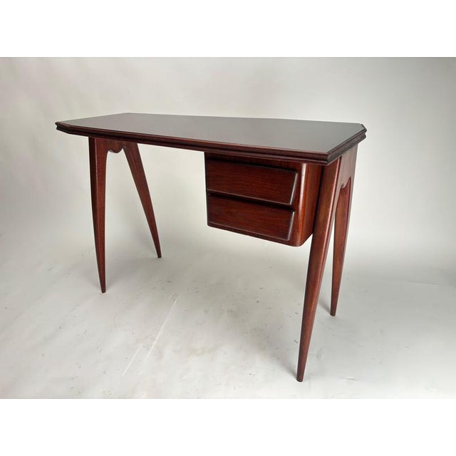 Mid-Century Desk in Wood and Glass from Dassi, Italy, 1950s For Sale - Image 4 of 11