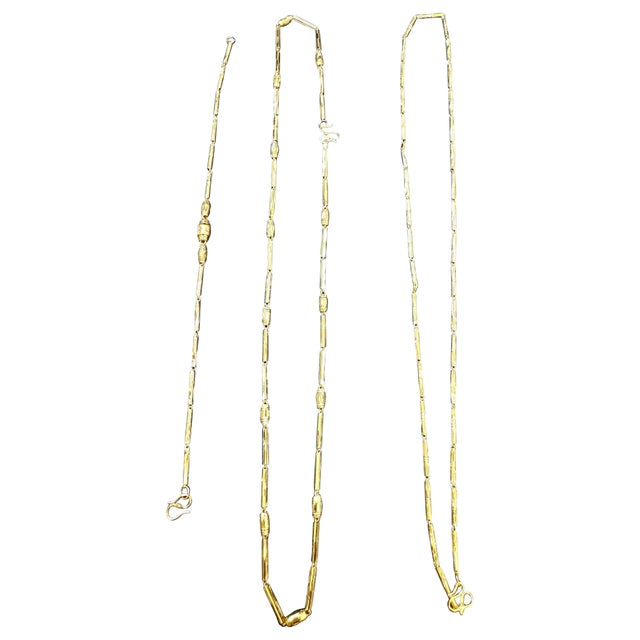 Gold 6.6 Gm Pure 22 Karat Yellow Gold Handmade Chain + Bracelet , 37 " Long For Sale - Image 8 of 8