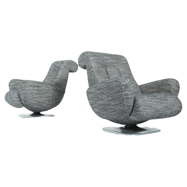 Textile Mid-Century Armchairs, 1960s, Set of 2 For Sale - Image 7 of 7