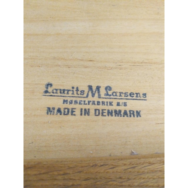 Vintage Mid Century Modern Oak Extendable Dining Table by Laurits M Larsens For Sale - Image 11 of 11