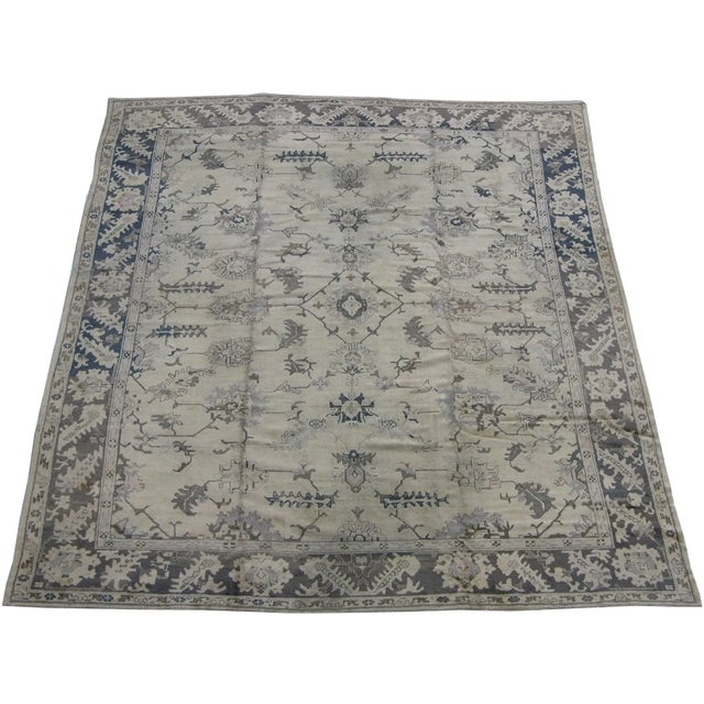 19th Century 1900s 19th Century Tribal Turkish Oushak Rug For Sale - Image 5 of 5