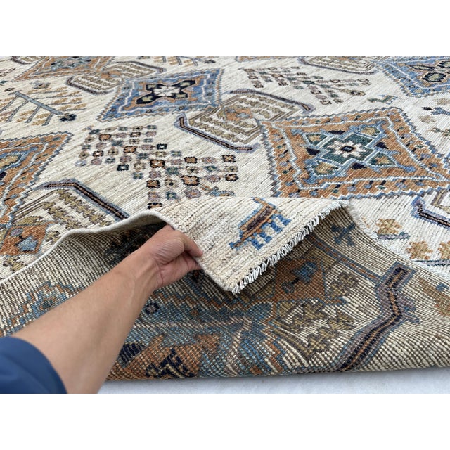 Tribal Ivory Tribal Qashqai Carpet 8x10 For Sale - Image 3 of 6