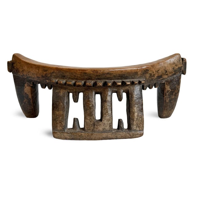 Antique Old African Carved Headrest For Sale - Image 4 of 5