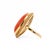 Red Mid-Century 18k Gold & 24.5 Ct Japanese Red/Orange Coral Cabochon Cocktail Ring For Sale - Image 8 of 12