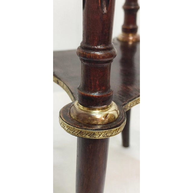 Wood, Brass and Marble Side Table, France, 1940s For Sale - Image 12 of 16