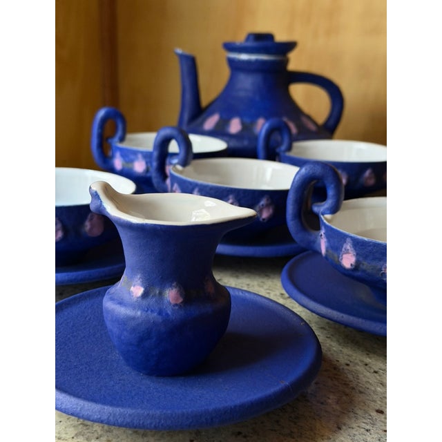 Sculptural Ceramic Coffee Set by HOY, 1980s, Set of 12 For Sale - Image 14 of 18