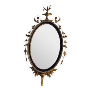 Custom Vintage Adam Style Oval Gold Gilt Mirror Federal Neoclassical Wall Decor For Sale