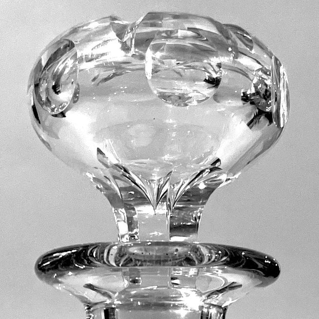This truly ;ovely Georgian style lead crystal features a body with a faceted cut pattern interspersed with ovals. Measures...