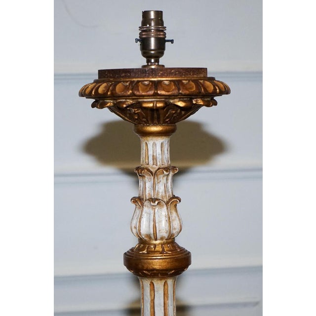 Italian Florentine Style Carved and Hand Painted Floor Lamp For Sale - Image 6 of 11
