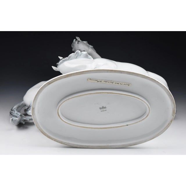 Mid 20th Century Large 16" Hugo Meisel for Rosenthal German Hand Painted Sculpture of Two Horses For Sale In Portland, ME - Image 6 of 7