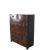 This dark brown Korean antique cabinet consists of two separate parts. The top cabinet has a large compartment with 3...