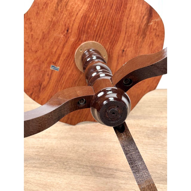 Vintage Italian Rococo Floral Marquetry Fruitwood Turtle Top Side Table For Sale - Image 12 of 12