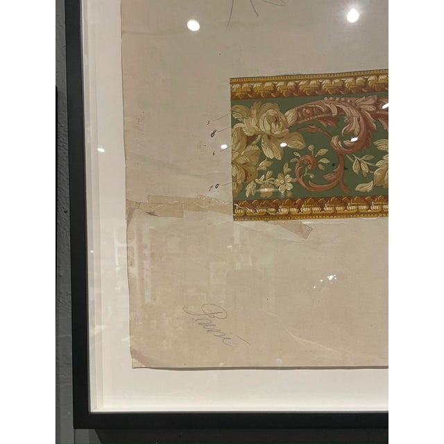 Original Antique French Hand Painted Floral Strike-Off For Sale - Image 4 of 13