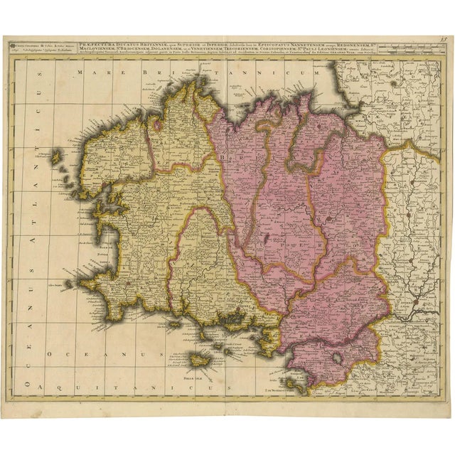 Map of Brittany and Western France by Gerard Valk, 1690 For Sale