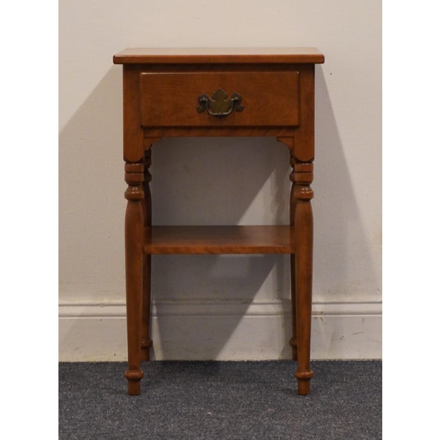 Ethan Allen Heirloom Nutmeg Maple Colonial Early American 16" Tiered Nightstand 674 For Sale - Image 9 of 12