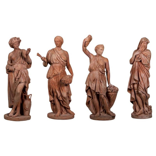 The 4 Seasons Statues in Terracotta Impruneta, Late 20th Century, Set of 4 For Sale - Image 15 of 15