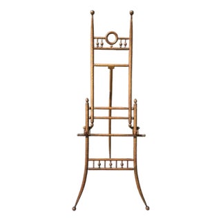 Antique Oak Ball & Stick Easel: Victorian Eastlake Style For Sale