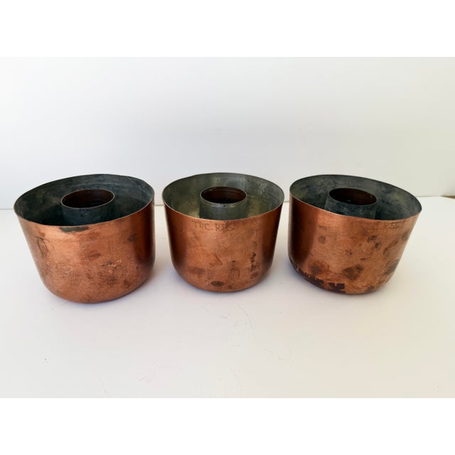 Antique English Copper Jelly Moulds, Set of 3 For Sale - Image 4 of 5