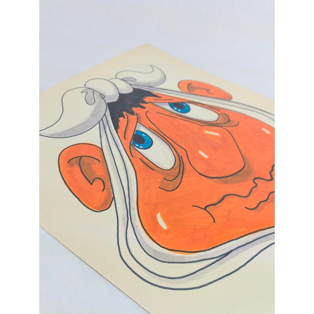 Paper Vintage Original Marker Art Medical Sick Patient Illustration Drawings Set of 4 For Sale - Image 7 of 12