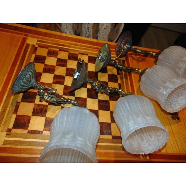 Metal Vintage Brass Wall Lamp, 1950s For Sale - Image 7 of 11