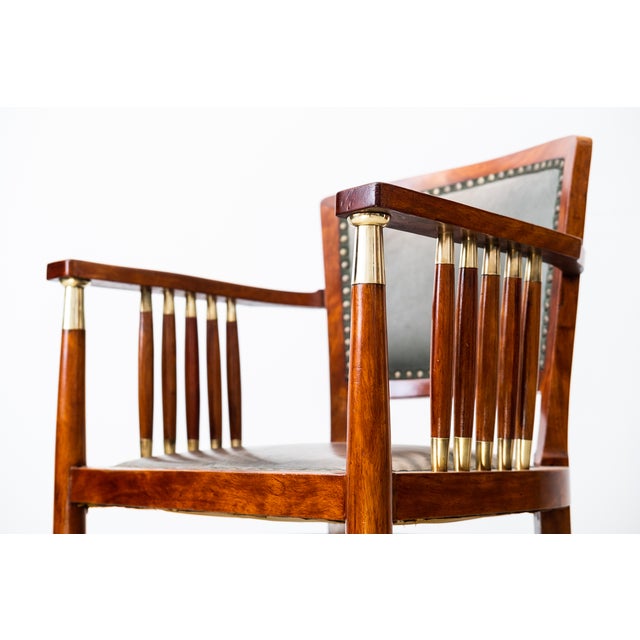 Art Nouveau Men's Desk and Armchair by J. W. Müller, 1905, Set of 2 For Sale - Image 10 of 18