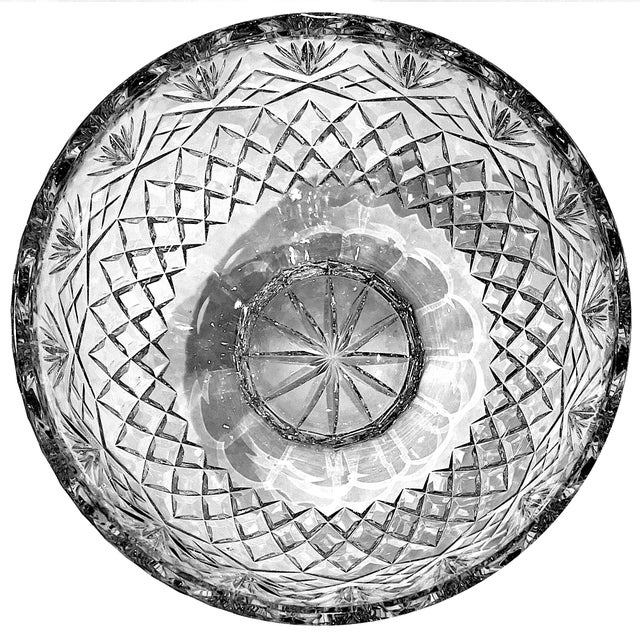 Glass Late 20th Century Cut Crystal Trifle Bowl For Sale - Image 7 of 10