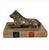 Vintage Sculpture ~ Bronze Wolf Lying on Top of a Book For Sale - Image 9 of 11