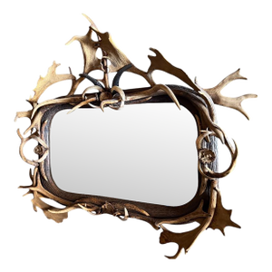 Antler Mirror German Antique