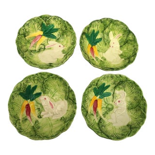 Vintage Bunny Lane Majolica Cereal Bowls by Strata Group-Set of 4 For Sale