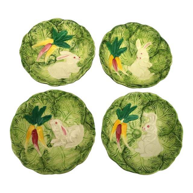 Vintage Bunny Lane Majolica Cereal Bowls by Strata Group-Set of 4 For Sale