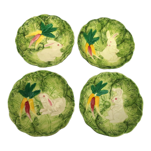 Vintage Bunny Lane Majolica Cereal Bowls by Strata Group-Set of 4