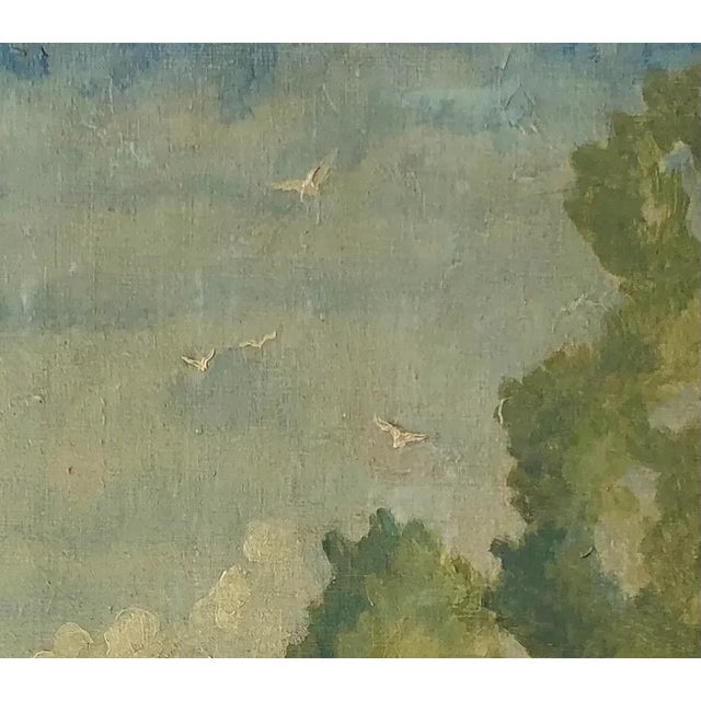 Jules Gaillepand, La baigneuse aux cygnes, Pointe à la Bise Genève, Oil on Canvas For Sale - Image 5 of 9