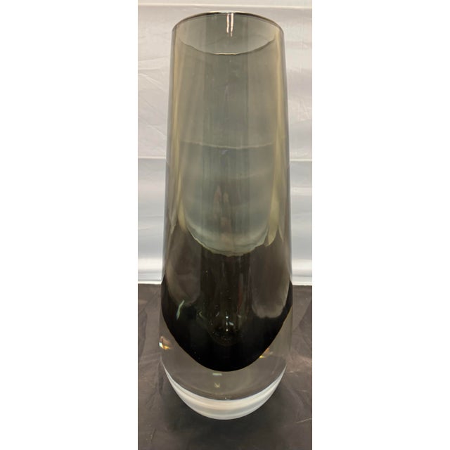 Mid 20th Century Signed Cenedese Murano Sommerso 15” Large Glass Vase Antonio Da Ros Vintage MCM For Sale - Image 5 of 12