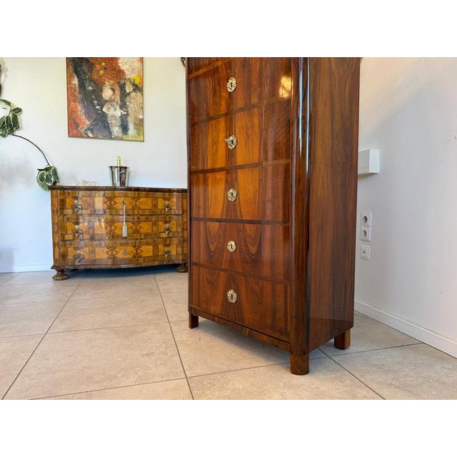 Antique Biedermeier Walnut Cabinet For Sale - Image 4 of 13