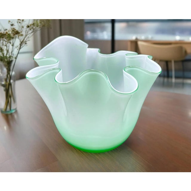Glass Murano Style Flying Hand Handkerchief Vase, 1970s For Sale - Image 7 of 13